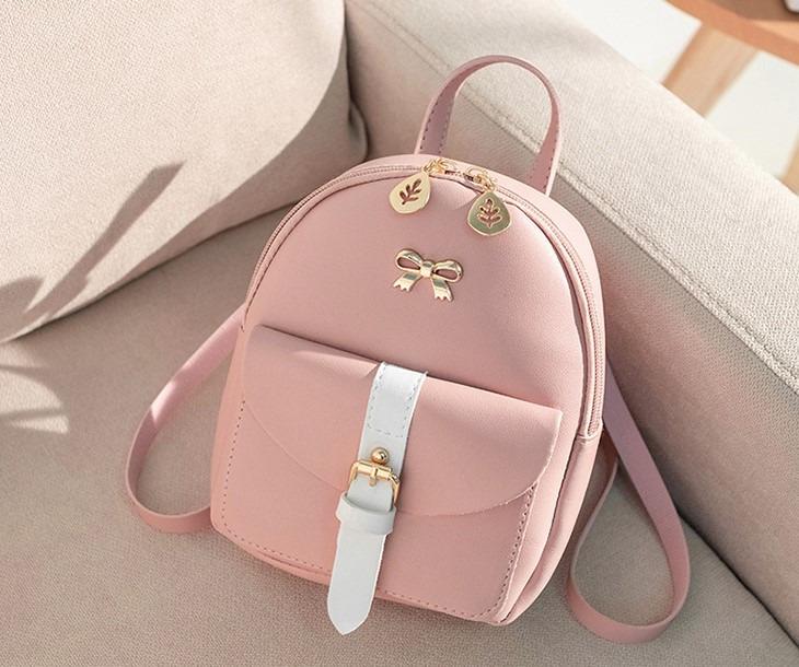 PO Women s Mini Backpack Luxury PU Leather Kawaii Backpack Cute
