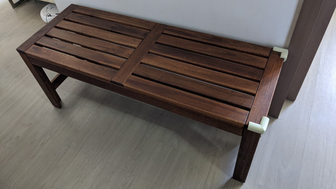 small wooden bench seat outdoor