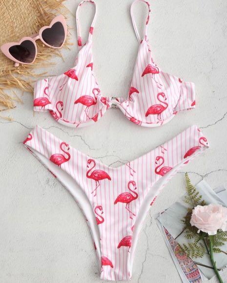 Zaful flamingo bikini sale