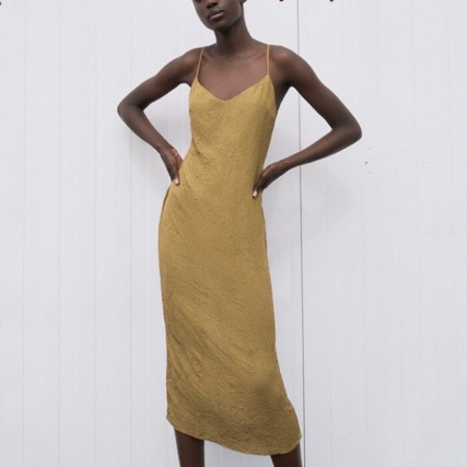 Zara creased effect dress online