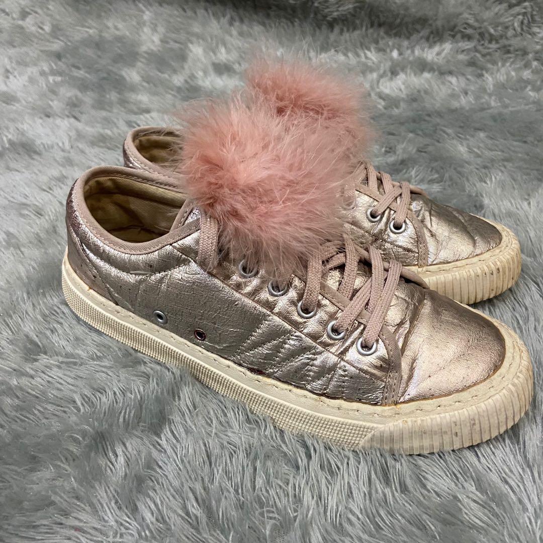 zara fur sneakers