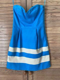 Zara marine Blue and white tube dress size S