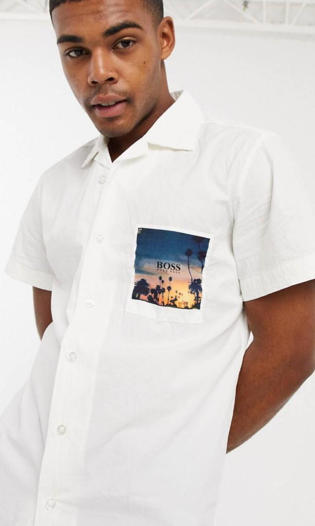 Mens hugo boss cheap short sleeve shirt