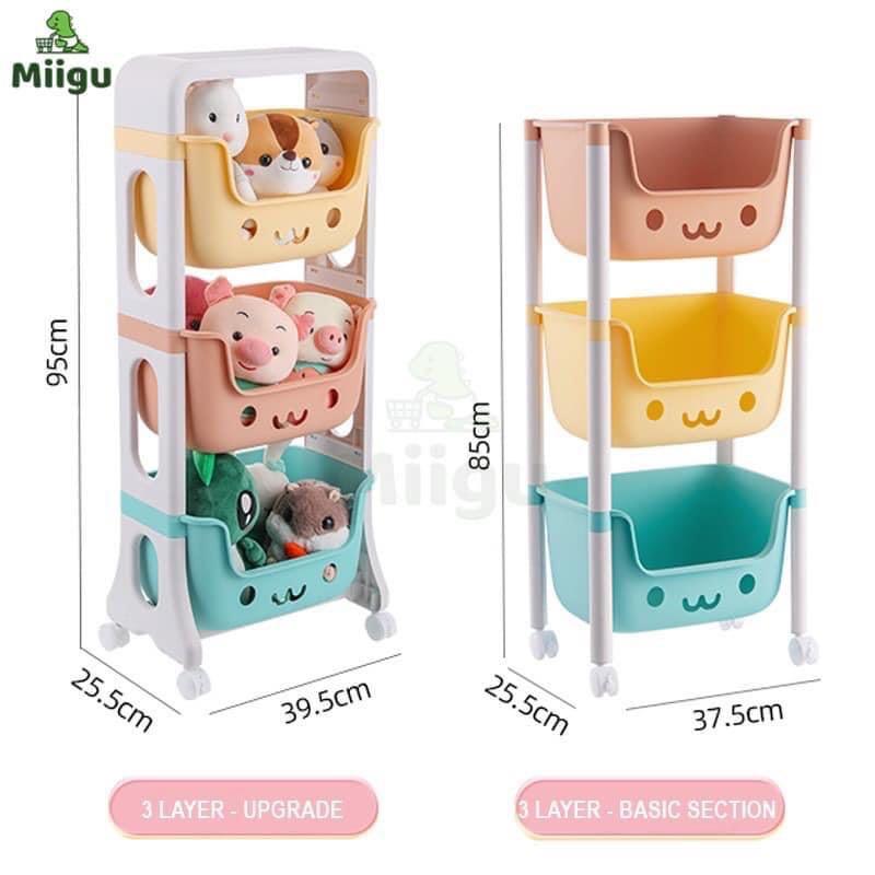 3 Layer Cute Colored Toy Storage Rack Trolley (Category: Storage Boxes & Baskets) located in Manila. Submitted by acinad_ (Listing ID 1091122316, Image 3). Description: 3 Layer Cute Colored Toy Storage Rack Trolley Description: - 3 Tier: 39cmL x 25cmW x 95cmH For shipping: - Toktok - Grab Delivery Message for inquiries!.