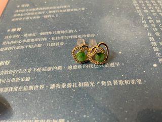 翡翠愛心耳環（耳針款）