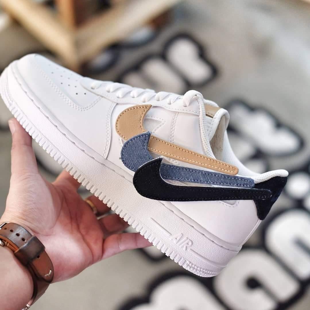 Tan air force 1 swoosh pack discount