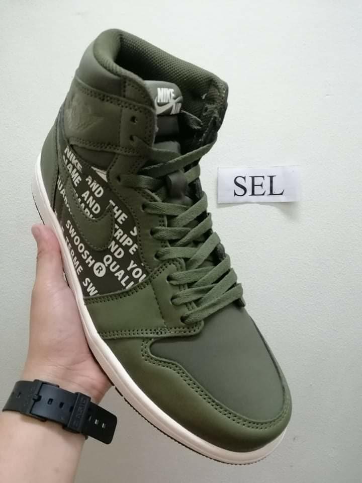 AIR JORDAN 1 RETRO HIGH OG OLIVE CANVAS Men s Fashion Footwear Sneakers on Carousell