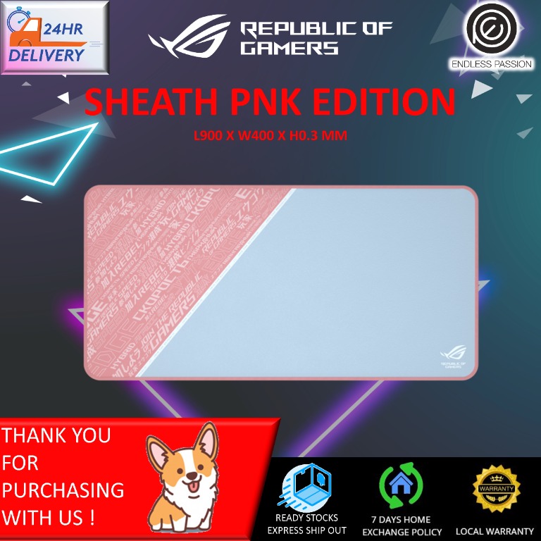 Asus Rog Sheath Pnk Ltd Gaming Mouse Pad Computers Tech Parts Accessories Mouse Mousepads On Carousell