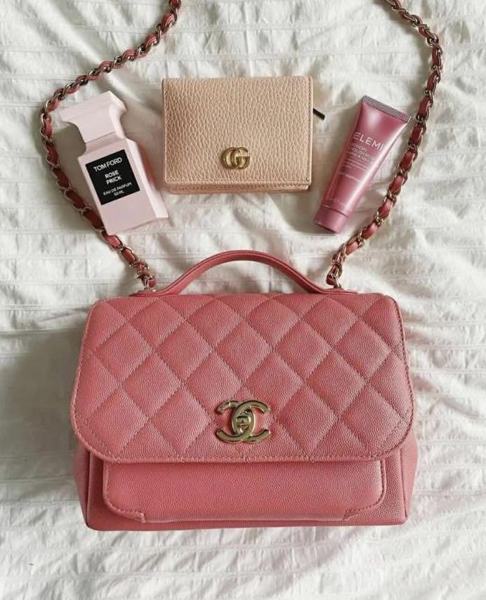 CHANEL Caviar Quilted Business Affinity Clutch With Chain Flap Pink 1256045   FASHIONPHILE