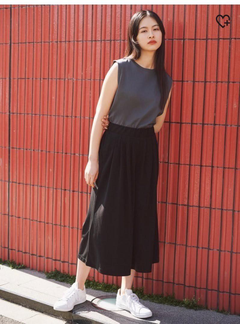 Crepe jersey flare wide cropped pants store