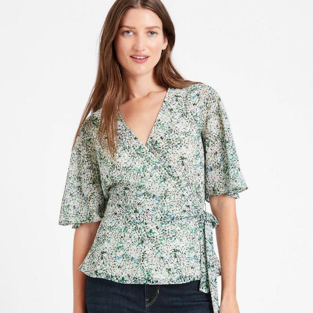 BNN rep** wrap blouse, Olshop Fashion 
