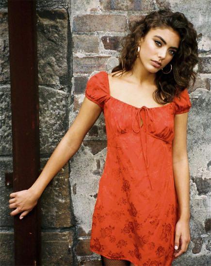 Motel gaval mini dress rust shop