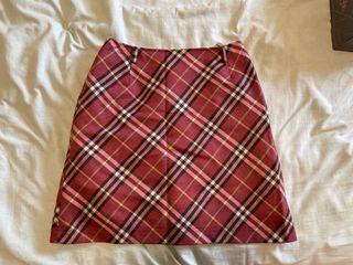 Burberry Blue Label Red Checkered Skirt
