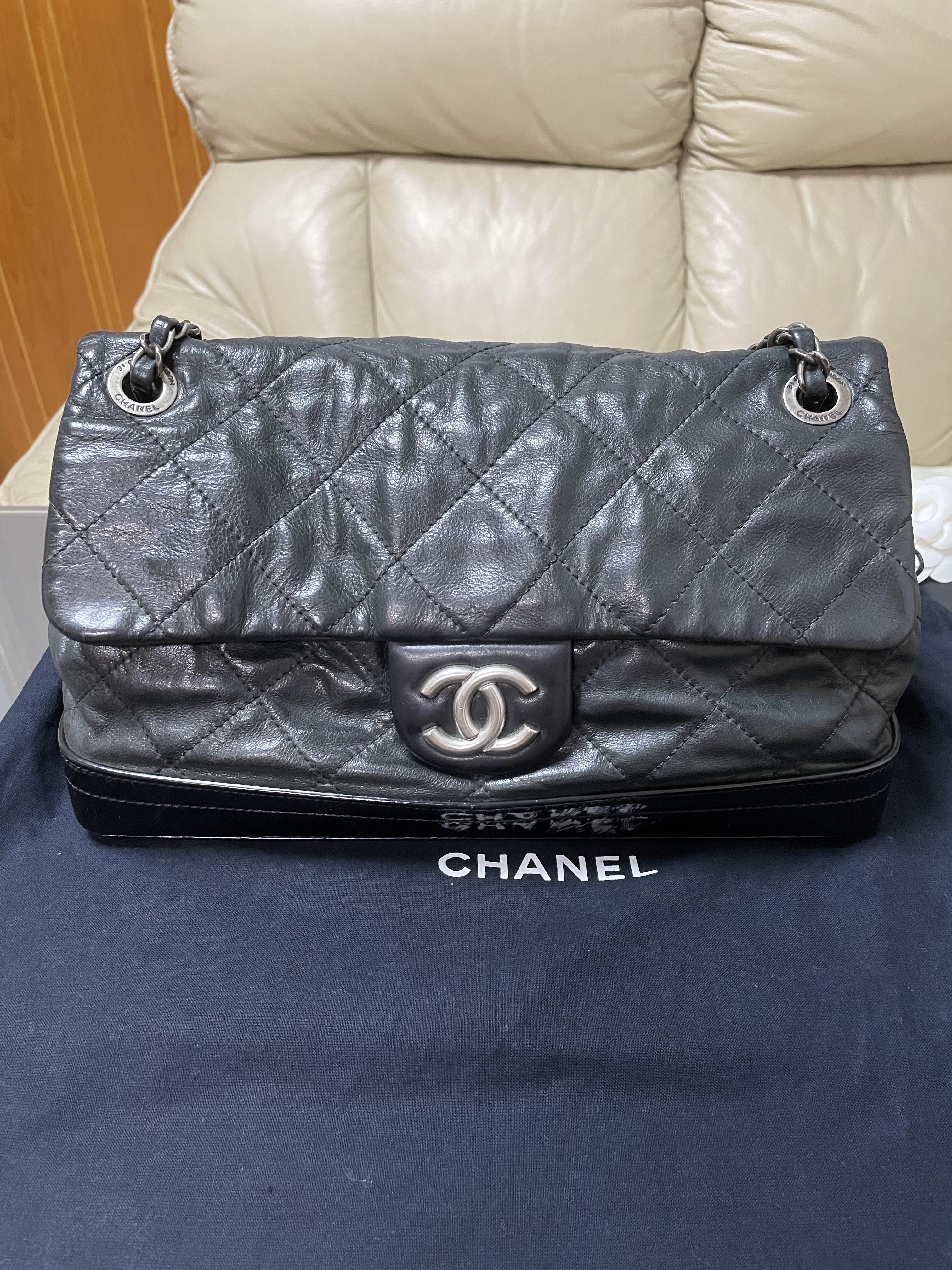 100% Authentic Chanel Black Lambskin 31 Rue Cambon Leather Bag 