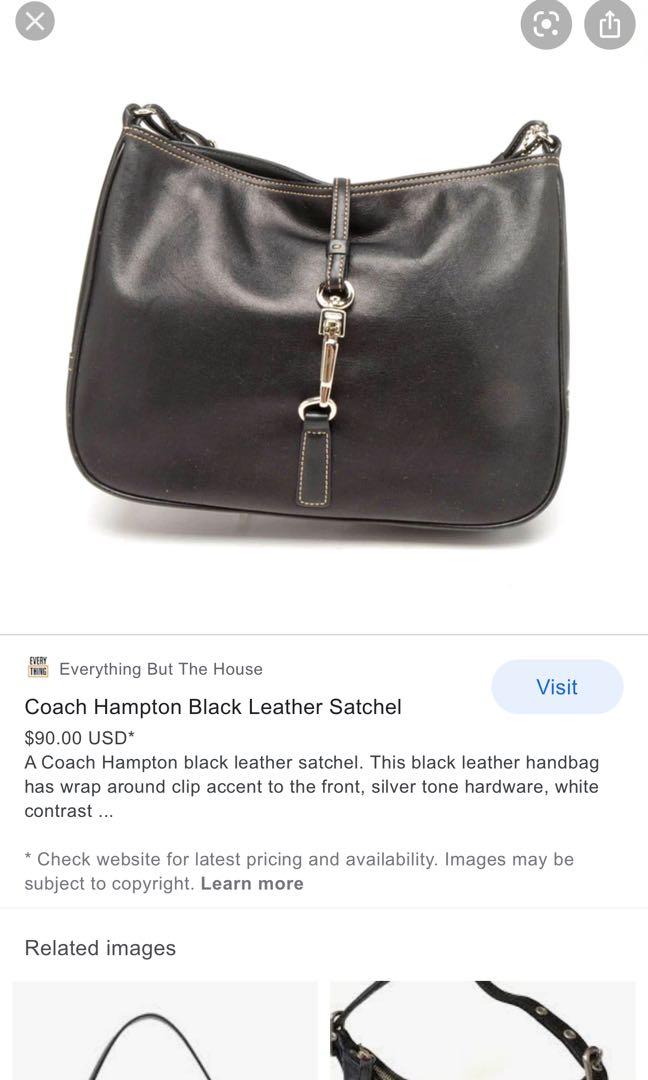 Coach shoulder Hamilton clip 7751 Black Leather Hobo bag, Luxury, Bags &  Wallets on Carousell