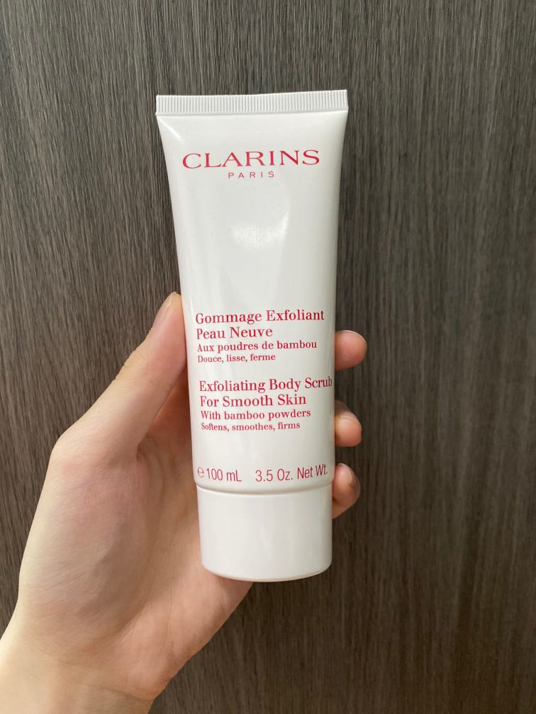 Full sized Clarins exfoliating body scrub, Beauty & Personal Care, Bath