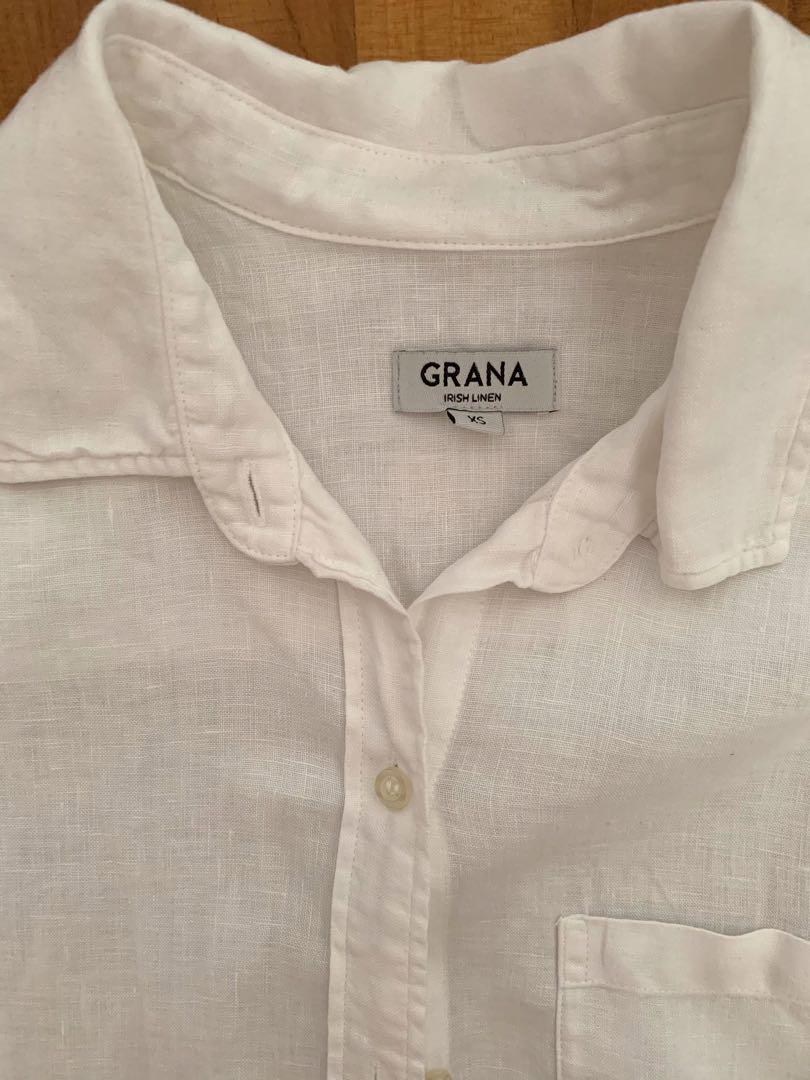 GRANA white boyfriend shirt made with Irish linen XS Women s