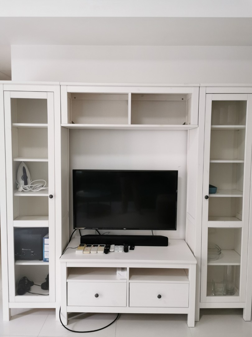 [Whole set 180] IKEA Hemnes TV Console (white stain, solid wood