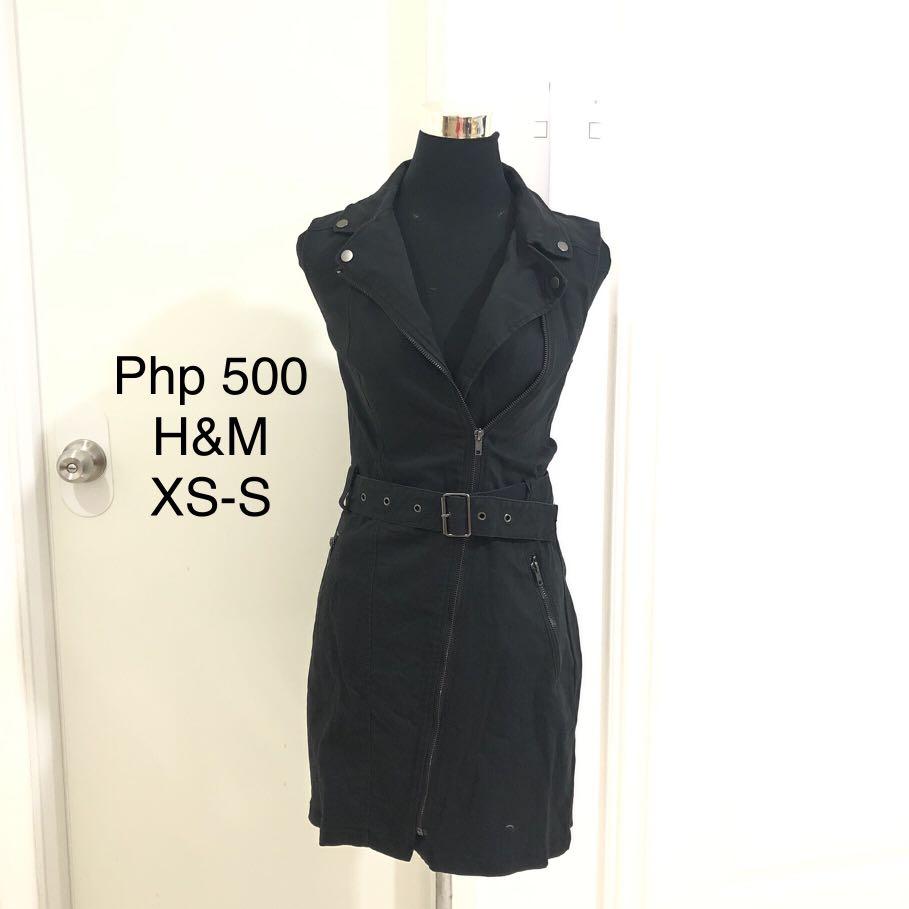 H M Black Denim Biker Dress Women s Fashion Dresses Sets Dresses on Carousell