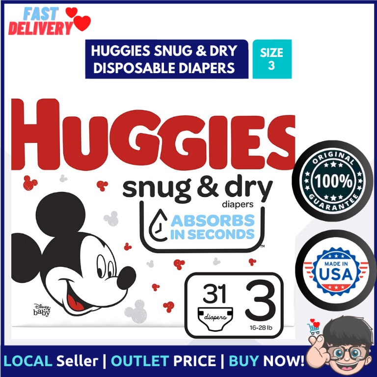 Huggies Diapers Size 2 & Wipes Bundle - Snug & Dry Diapers (180 Count) + Simply Clean Unscented Wipes (704 Count)