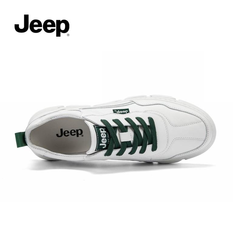 Jeep 2021 new summer breathable white shoes versatile low top board shoes leather white casual shoes men s shoes