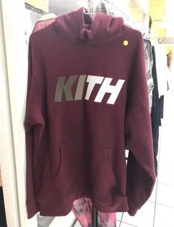Kith team Williams hoodie 酒紅色重磅帽tee large 全新現貨, 他的時尚