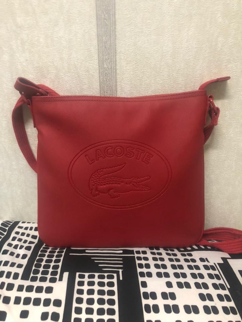 Lacoste red sling bag outlet