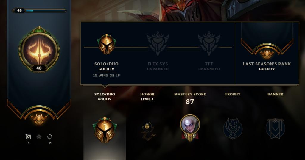 domingo Isla Stewart Adolescente League of Legends Gold 4 Account | 29 Champions | 63% Winrate, Video  Gaming, Video Games, Others on Carousell