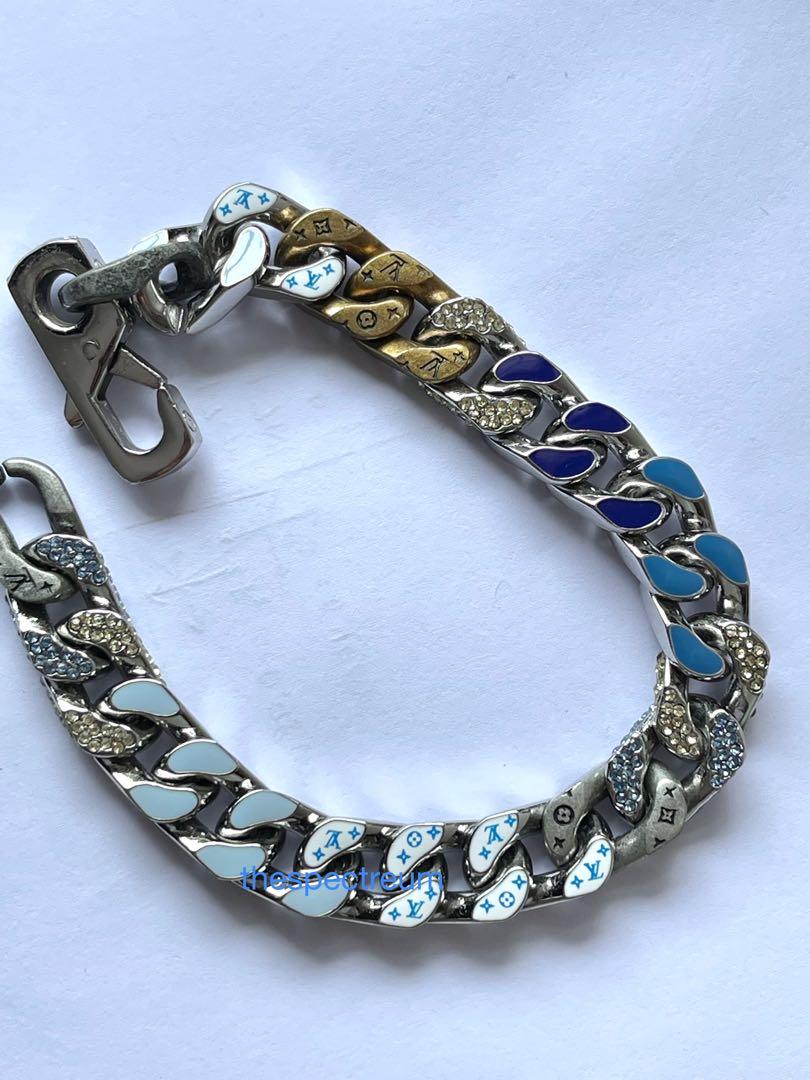 Louis Vuitton Chain Links Patches Bracelet Blue Multicolor in