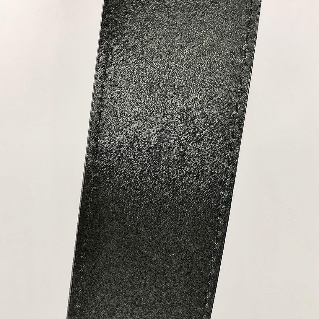 Authenticated Used LOUIS VUITTON Louis Vuitton Sunture LV Initial Micro  Damier Belt M6875V Notation Size 85/34 Suede Leather Noir Black Silver  Hardware 40MM 