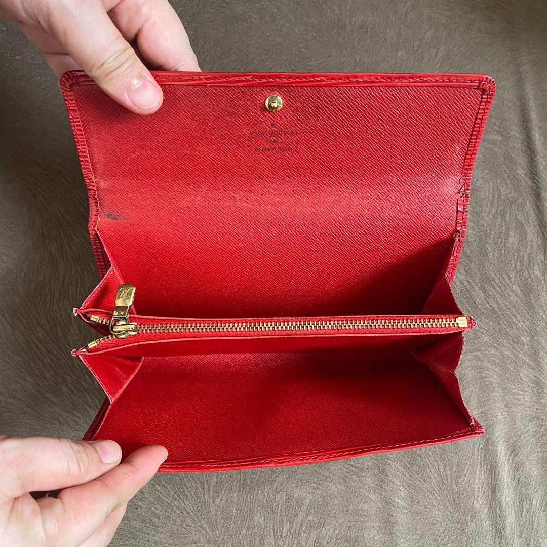 Red Louis Vuitton Epi Portefeuille Sarah Long Wallet – Designer Revival