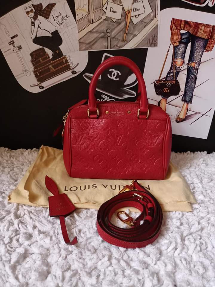 Louis Vuitton Speedy 25 bandouliere cognac empreinte monogram