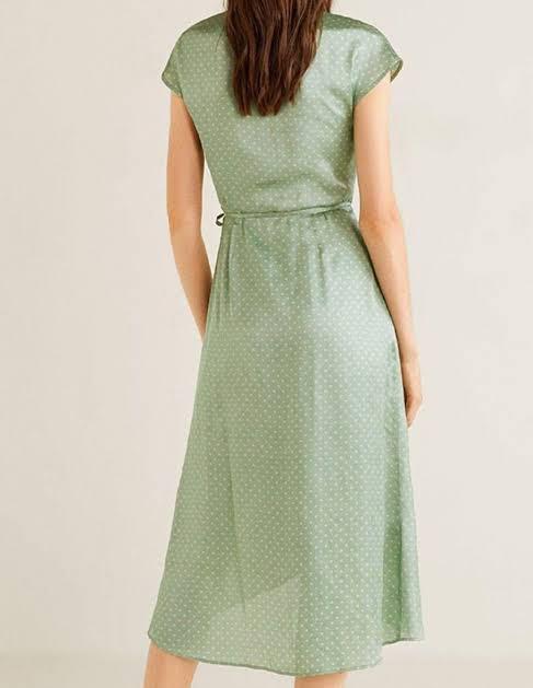 Mango green polka dot dress discount