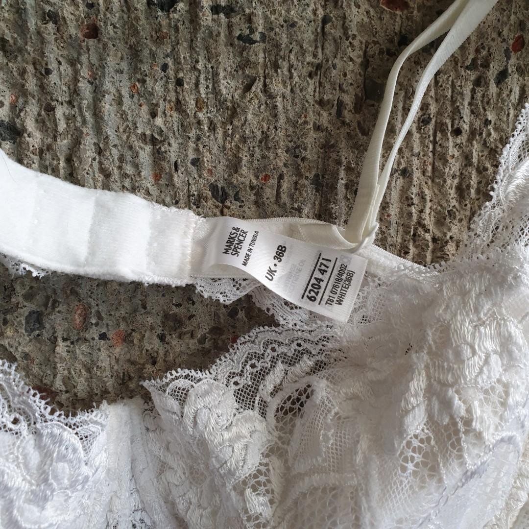 Marks & Spencer White Lace Bra