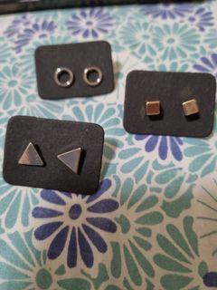 Minimalist Earring Set of 5 (silver and gold)