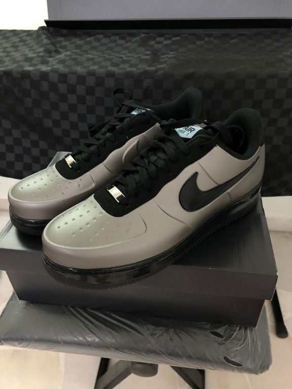 Nike air force top 1 foamposite silver
