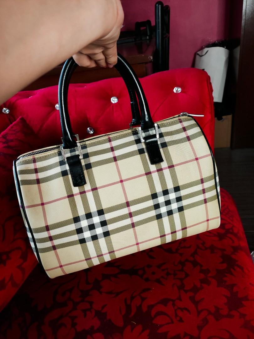 Burberry Boston Bag Brown Pvc