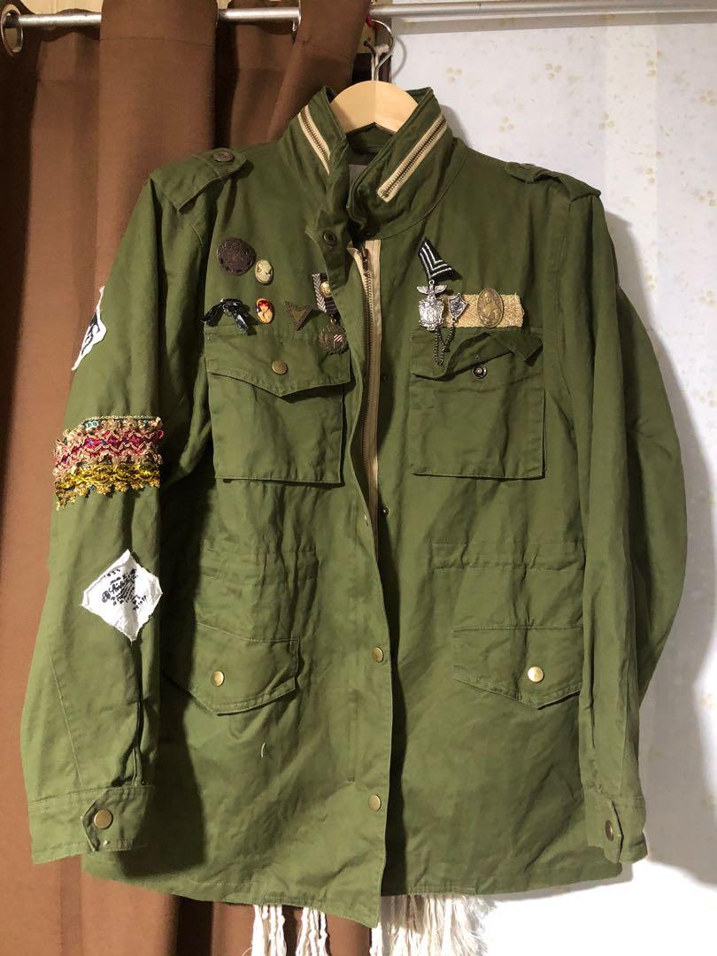 oversized army green jacket