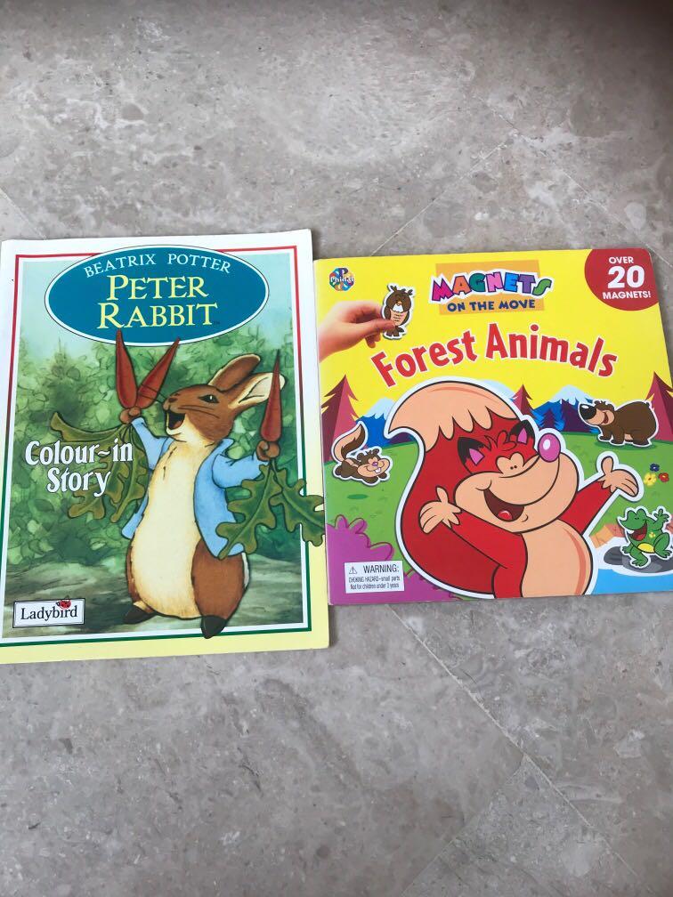 Peter Rabbit colour-in Story and Forest animals magnets, Hobbies & Toys ...