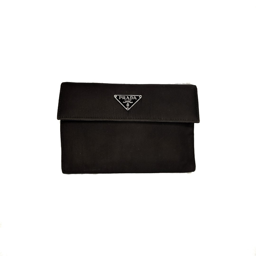 Prada nylon wallet trifold clearance