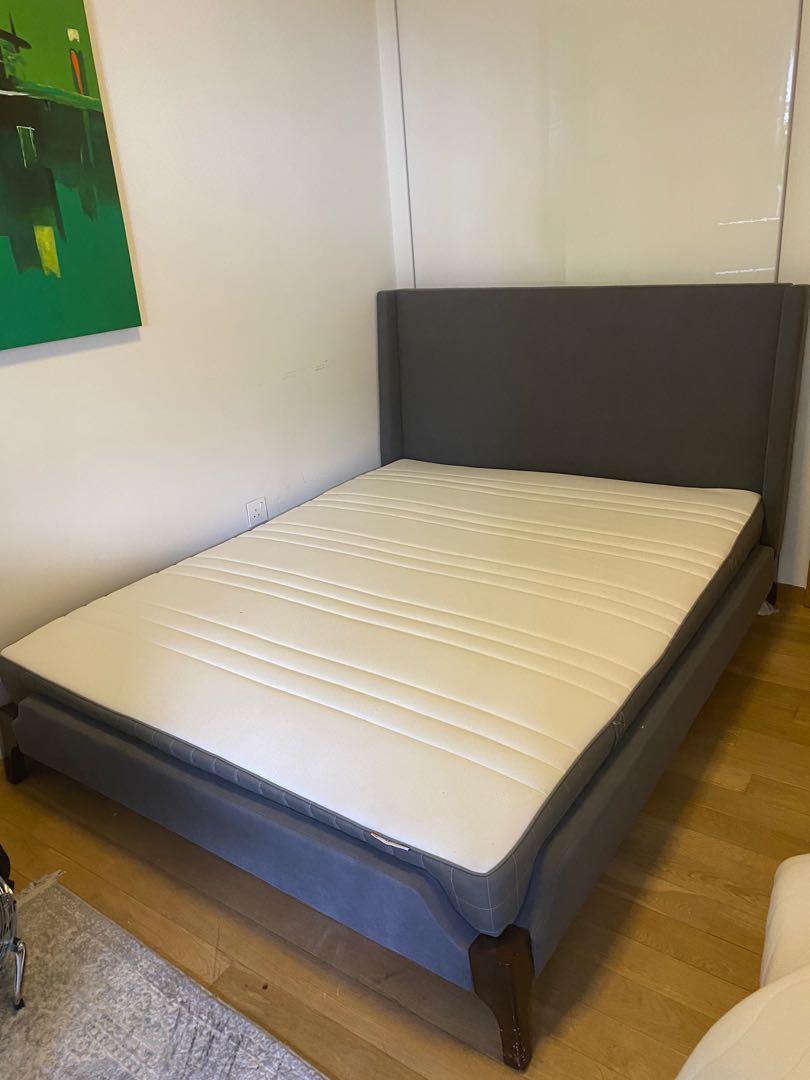 Queen Size Bed Frame and ikea hovag mattress and ikea sultan mattress