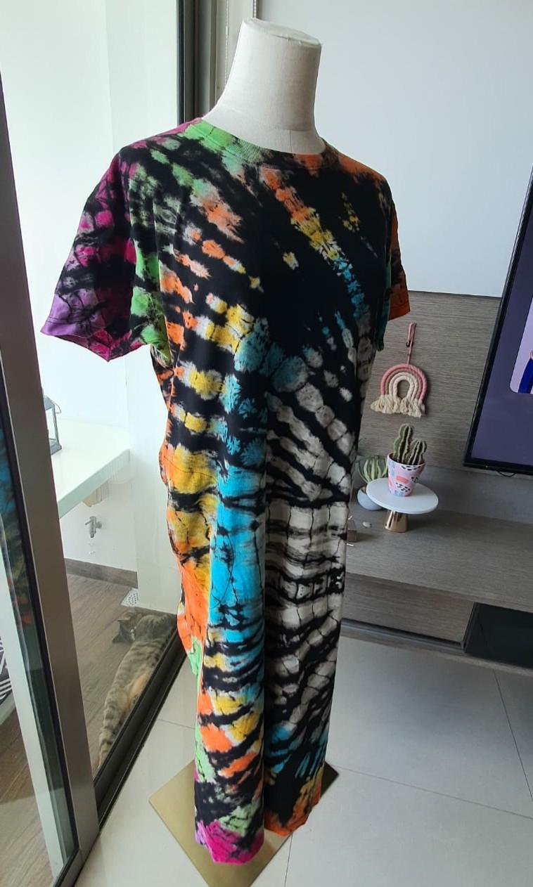Rainbow Tie Dye T Shirt Dress Women s Fashion Dresses Sets