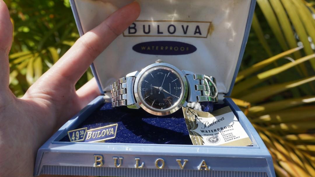 RARE 1959 VINTAGE BULOVA WATERPROOF WATCH WITH BOX