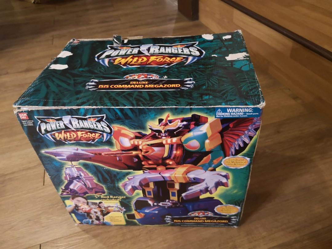 RARE Bandai Vintage 2002 MMPR Power Rangers HUGE Jumbo Wild Force Deluxe  Isis Command Megazord Carrier Complete Electronics Working New in Box.