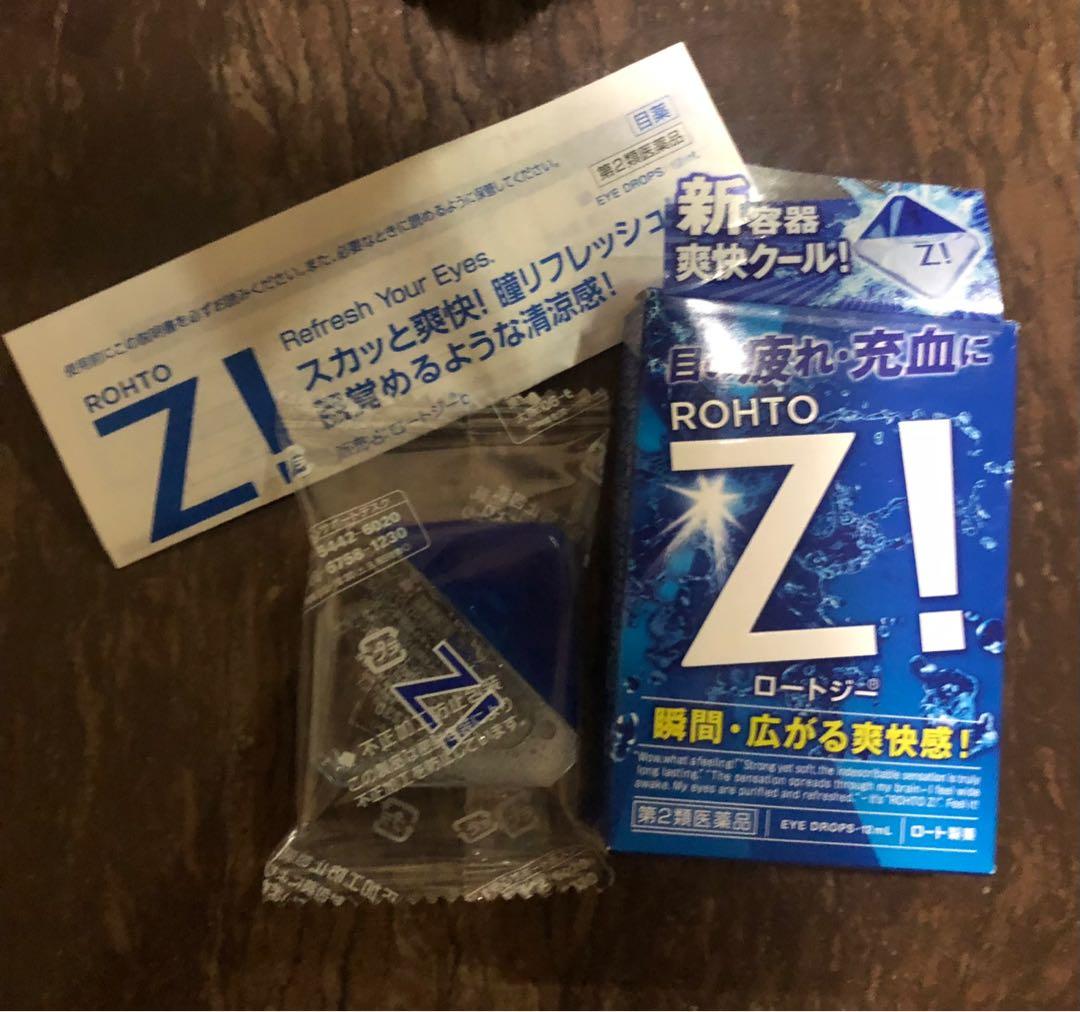 Rohto Z! (Category: Vision Care) located in Manila. Submitted by berryjam (Listing ID 1091200009, Image 2). Description: https://shopee.ph/jaminitashop?smtt=0.0.9 Rohto Z! Eye Drops 12mL Good for dry eyes Rohto Z! Eye Drops feature super cooling refreshing sensation, effective to refresh tired eyes and prevent ultraviolet rays damage such as at the time of outdoor sports! Use for: Eyestrain, the eye disease prevention (after swimming, or when swe