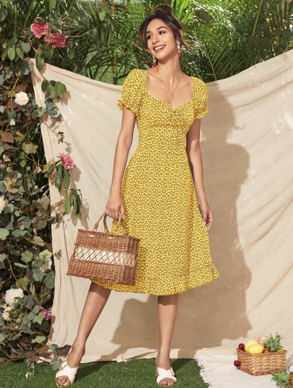 Shein top yellow dress