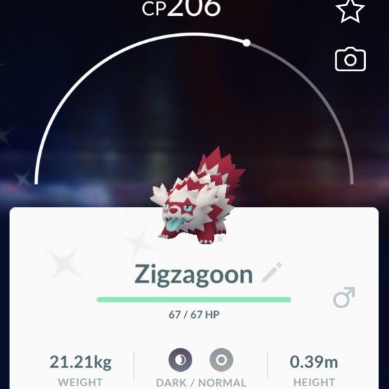 Shiny Galarian Zigzagoon Pokemon Go Ios Android Video Gaming Gaming Accessories In Game Products On Carousell