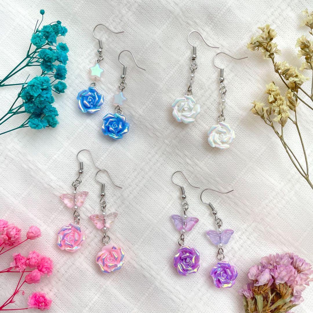 Purple iridescent earrings best sale