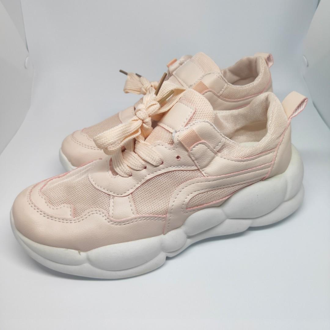 soft pink sneakers