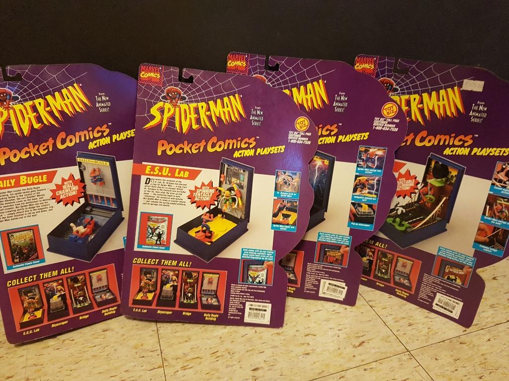 SpiderMan Pocket Comics (E.S.U. Lab, Bridge, Skyscraper, Daily Bugle), Hobbies & Toys, Toys